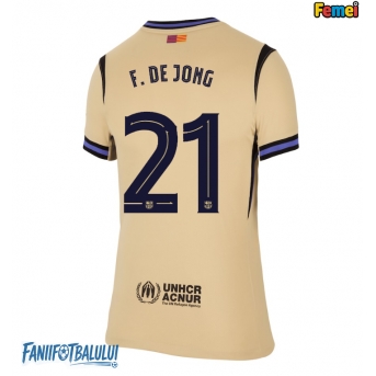 Barcelona Frenkie de Jong #21 Tricou Fotbal Replică 2025-26 Femei Deplasare